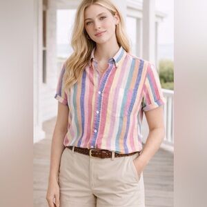 Vintage J. Crew Baird McNutt 100% Irish Linen Top - Women’s Large EUC